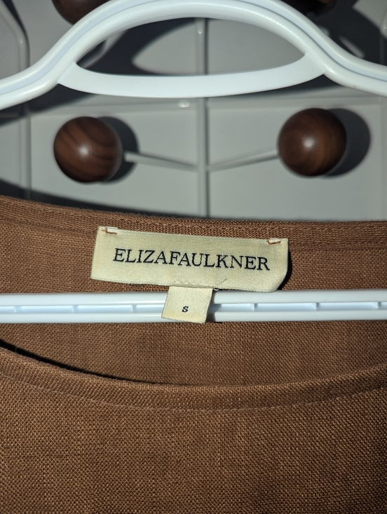 Eliza Faulkner Linen Raffi Top in Brown - Picture 6 of 9